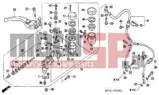 HONDA - CBR1000RR (ED) 2007 - Brakes - FR. BRAKE MASTER CYLINDER - 45503-KV3-006 - CONNECTOR, MASTER CYLINDER