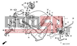 HONDA - CBR1000F (ED) 1991 - Body Parts - FUEL TANK - 16950-MW7-601 - COCK ASSY., FUEL