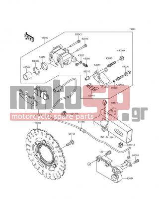 KAWASAKI - NINJA® 300 ABS 2015 -  - Rear Brake - 43082-0128 - PAD-ASSY-BRAKE