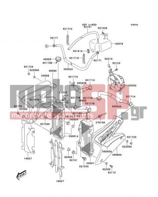 KAWASAKI - CANADA ONLY 2004 - Engine/Transmission - Radiator(KLX400-A2) - 39062-S022 - HOSE-COOLING,JOINT