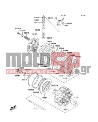 KAWASAKI - CANADA ONLY 2004 - Engine/Transmission - Clutch - 13187-S004 - PLATE-CLUTCH OPERATING
