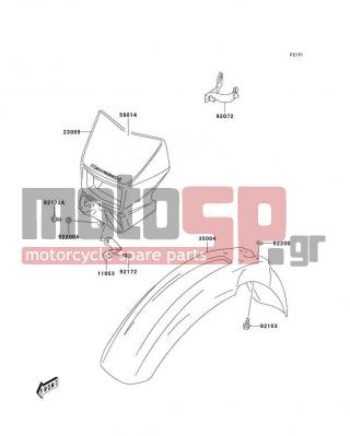 KAWASAKI - CANADA ONLY 2004 - Body Parts - Front Fender(s) - 11053-S040 - BRACKET,HEADLAMP COVER