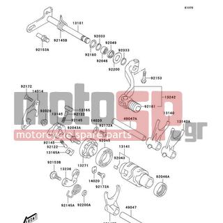 KAWASAKI - CANADA ONLY 2004 - Engine/Transmission - Gear Change Mechanism - 92033-S037 - RING-SNAP
