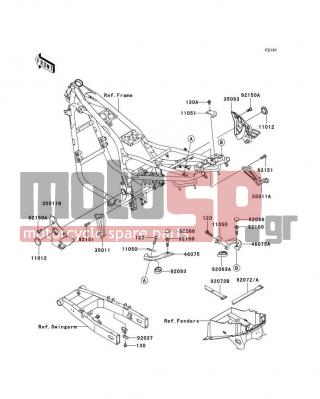 KAWASAKI - CANADA ONLY 2004 -  - Frame Fittings - 35063-1051-EZ - STAY,FRONT STEP,RH,C.GRAY