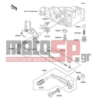 KAWASAKI - CANADA ONLY 2004 - Engine/Transmission - Gear Change Mechanism - 92144-1580 - SPRING,NEUTRAL POSITION