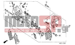 HONDA - XL1000V (ED) Varadero 2003 - Brakes - FRONT BRAKE CALIPER (R.) (XL1000V) - 90107-MT3-003 - BOLT, FLANGE, 8X32