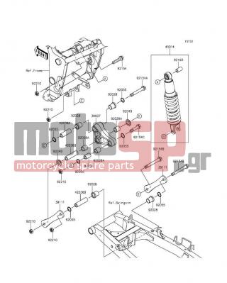 KAWASAKI - NINJA® 300 ABS 2015 -  - Suspension/Shock Absorber - 92154-0942 - BOLT,FLANGED,12X52