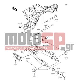 KAWASAKI - NINJA® 300 ABS 2015 -  - Swingarm - 11012-1871-18R - CAP,CHAIN ADJUSTER,F.S.BLACK