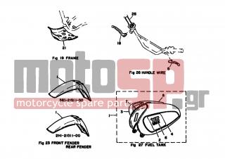 YAMAHA - XT500 (EUR) 1978 - Frame - FRAME 1 - 2H1-24246-10-00 - Graphic, Fuel Tank 1 (right) (