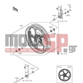 KAWASAKI - NINJA® 300 ABS 2015 -  - Front Wheel - 41068-0024 - AXLE,FR