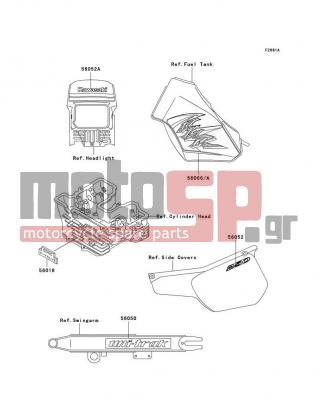 KAWASAKI - KLR250 2004 - Body Parts - Decals(D21) - 56052-1531 - MARK,HEAD LAMP COVER,KAWASAKI