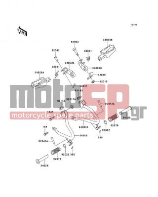 KAWASAKI - KLR250 2004 -  - Footrests - 34003-1396-CE - HOLDER-STEP,RR,LH,SILVER NO.25