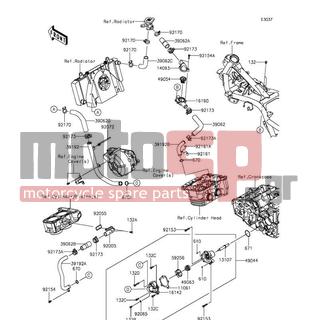 KAWASAKI - NINJA® 300 ABS SE 2015 - Engine/Transmission - Water Pipe - 92065-096 - GASKET