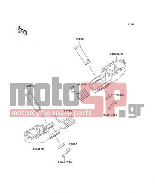 KAWASAKI - KX65 2004 -  - Footrests - 34028-1530-CE - STEP,RH,SILVER