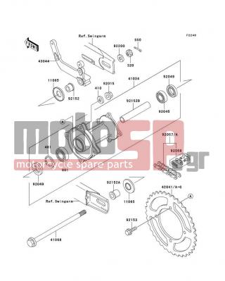 KAWASAKI - KX65 2004 -  - Rear Hub - 43044-1127 - HOLDER-COMP-CALIPER,RR