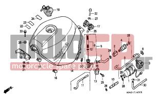 HONDA - CBR600F (ED) 1989 - Body Parts - FUEL TANK - 16957-MT6-000 - TUBE C, FUEL