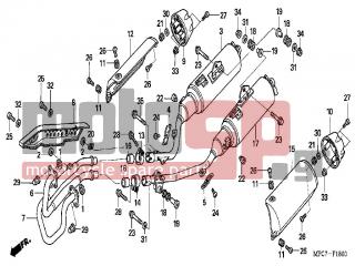 HONDA - FMX650 (ED) 2005 - Exhaust - EXHAUST / MUFFLER - 18316-MFC-640 - GUIDE, L. EX. PIPE