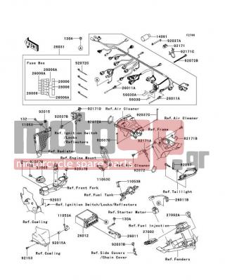 KAWASAKI - NINJA® ZX™-10R 2004 -  - Chassis Electrical Equipment - 14091-0211 - COVER,TAIL LAMP COUPLER