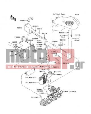 KAWASAKI - NINJA® ZX™-10R 2004 - Body Parts - Fuel Evaporative System(CA) - 92037-010 - CLAMP,TUBE