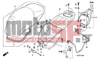 HONDA - SH300 (ED) 2007 - Body Parts - SEAT-LUGGAGE BOX - 77201-KTW-900 - HINGE, SEAT