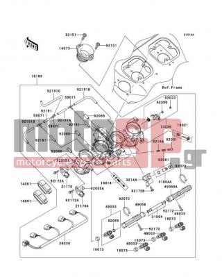KAWASAKI - NINJA® ZX™-12R 2004 - Κινητήρας/Κιβώτιο Ταχυτήτων - Throttle(B3/B4) - 14091-0286 - COVER