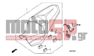 HONDA - VFR1200FB (ED) 2011 - Εξωτερικά Μέρη - SEAT - 77250-MGE-000 - COVER, SEAT LOCK