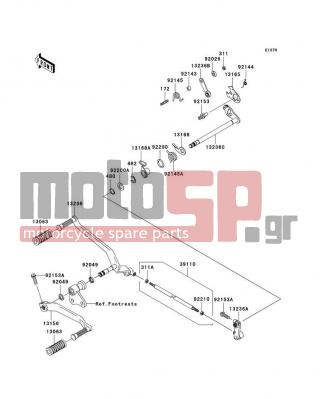 KAWASAKI - VULCAN 2000 2004 - Engine/Transmission - Gear Change Mechanism(A1) - 92153-0421 - BOLT,RETURN SPRING