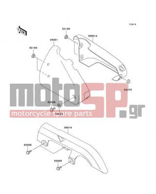 KAWASAKI - VULCAN 500 LTD 2004 - Body Parts - Side Covers/Chain Cover - 36001-1559-H8 - COVER-SIDE,LH,EBONY