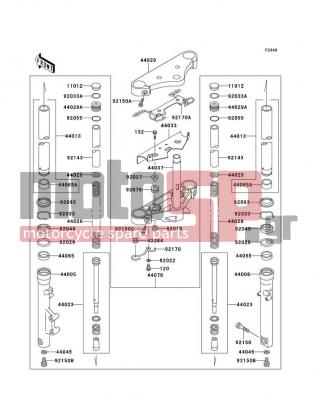 KAWASAKI - VULCAN 800 2004 -  - Front Fork - 132E0625 - BOLT-FLANGED-SMALL