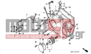HONDA - NX250 (ED) 1993 - Engine/Transmission - RIGHT CRANKCASE COVER - 11335-KW3-000 - PIPE COMP., OIL PASS