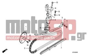 HONDA - SH125 (ED) 2009 - Engine/Transmission - CAM CHAIN/TENSIONER - 19625-KTF-640 - CLAMPER COMP., BREATHER TUBE
