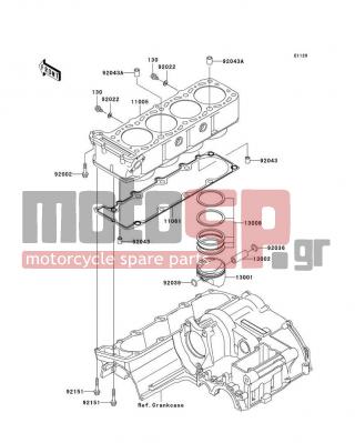 KAWASAKI - ZRX1200R 2004 - Κινητήρας/Κιβώτιο Ταχυτήτων - Cylinder/Piston(s) - 92151-1904 - BOLT,6X38