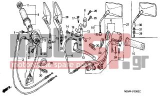 HONDA - VF750C  (ED) 1999 - Frame - SWITCH/CABLE - 88220-MR1-621 - MIRROR COMP., L. BACK