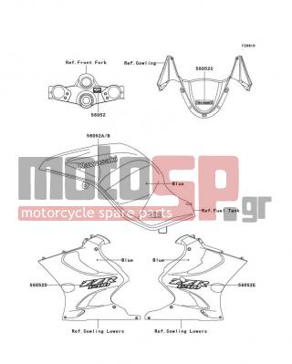 KAWASAKI - ZZR1200 2004 - Body Parts - Decals(Blue)(CN)(C3)