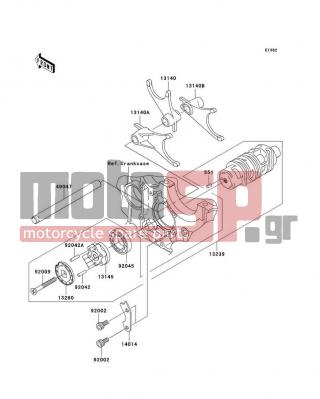 KAWASAKI - ZZR1200 2004 - Engine/Transmission - Gear Change Drum/Shift Fork(s)