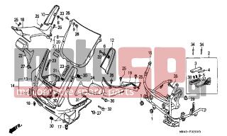HONDA - CBR600F (ED) 1989 - Body Parts - UPPER COWL - 88112-MM5-000 - RUBBER, MIRROR MOUNTING