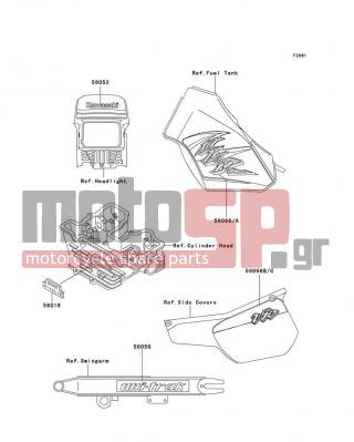 KAWASAKI - KLR250 2003 - Body Parts - Decals(D20) - 56066-1473 - PATTERN,SIDE COVER,LH