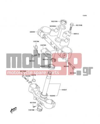 KAWASAKI - KLX400R 2003 - Body Parts - Under Bracket - 13070-S026 - GUIDE,CLUTCH CABLE