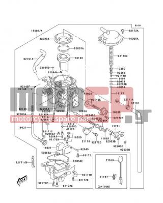 KAWASAKI - KLX400SR 2003 - Engine/Transmission - Carburetor - 92172-S002 - SCREW