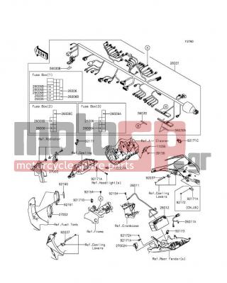 KAWASAKI - NINJA® ZX™-10R ABS 30TH ANNIVERSARY 2015 -  - Chassis Electrical Equipment - 92037-1903 - CLAMP,SPEED,L=80.5