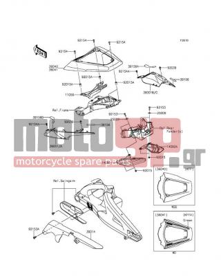 KAWASAKI - NINJA® ZX™-10R ABS 30TH ANNIVERSARY 2015 - Body Parts - Side Covers/Chain Cover - 25009-004 - WASHER,5.2X16X1.2