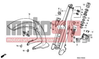 HONDA - C50 (GR) 1988 - Body Parts - FRONT FORK/FRONT FENDER - 61100-GB4-680ZR - FENDER, FR. *R134*