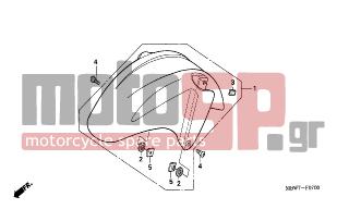 HONDA - CBR600F (ED) 2006 - Body Parts - FRONT FENDER - 61100-MBW-D21ZF - FENDER COMP., FR. *R157*