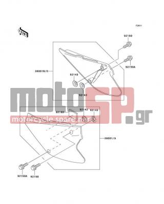 KAWASAKI - KX85 2003 - Εξωτερικά Μέρη - Side Covers - 36001-1584-266 - COVER-SIDE,LH,S.WHITE
