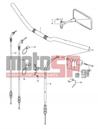 SUZUKI - SV650 (E2) 2003 - Frame - HANDLEBAR (WITH OUT COWLING) - 58300-16GA0-000 - CABLE ASSY, THROTTLE NO.1