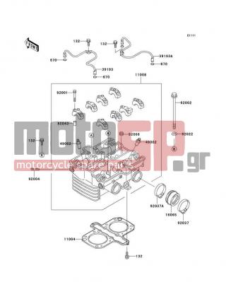 KAWASAKI - NINJA® 500R 2003 - Engine/Transmission - Cylinder Head - 92043-1263 - PIN,6.2X8X14