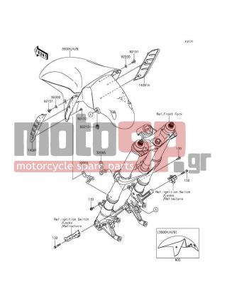 KAWASAKI - NINJA® ZX™-14R ABS 30TH ANNIVERSARY 2015 - Body Parts - Front Fender(s) - 14091-0599 - COVER,FRONT FENDER,RH