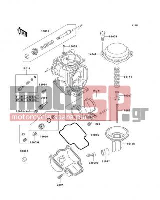 KAWASAKI - NINJA® ZX™-7R 2003 - Engine/Transmission - Carburetor Parts - 14041-1100 - COVER-COMP,MIXING
