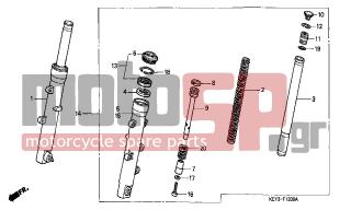 HONDA - FES125 (ED) 2001 - Suspension - FRONT FORK - 51440-KFG-003 - PIPE, SEAT