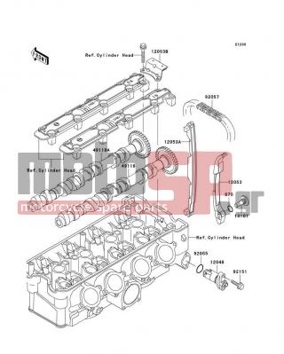 KAWASAKI - NINJA® ZX™-9R 2003 - Κινητήρας/Κιβώτιο Ταχυτήτων - Camshaft(s)/Tensioner - 12053-1472 - GUIDE-CHAIN,FR